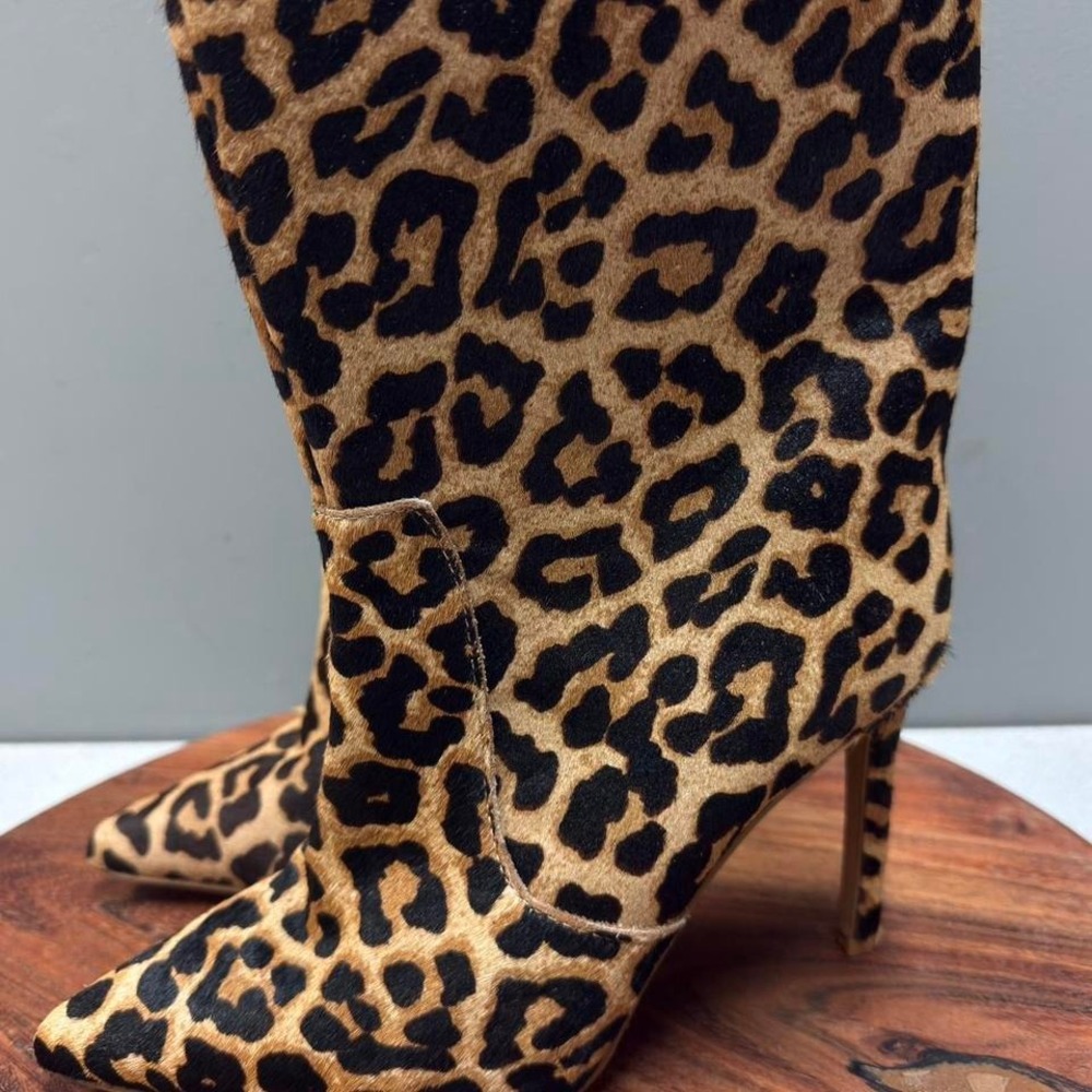 Express Leopard Calf Hair Ankle Boots‎
